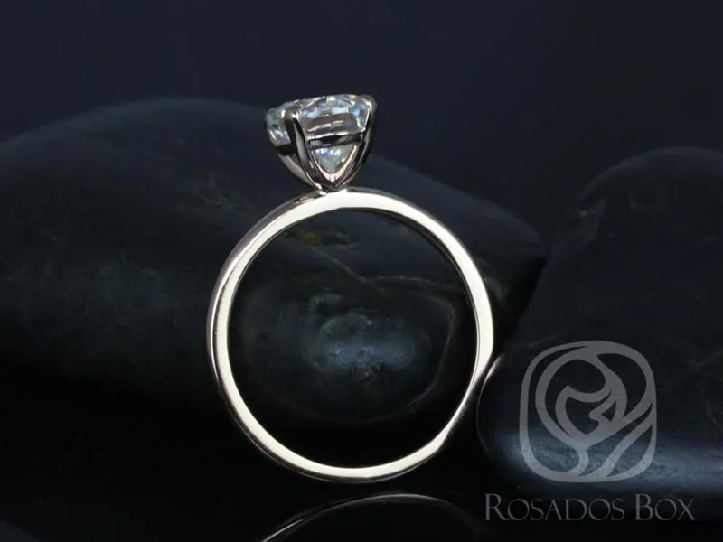2ct Ready to Ship Dakota 9x7mm 14kt WHITE Gold Moissanite GH Dainty Oval Solitaire Ring vy 5