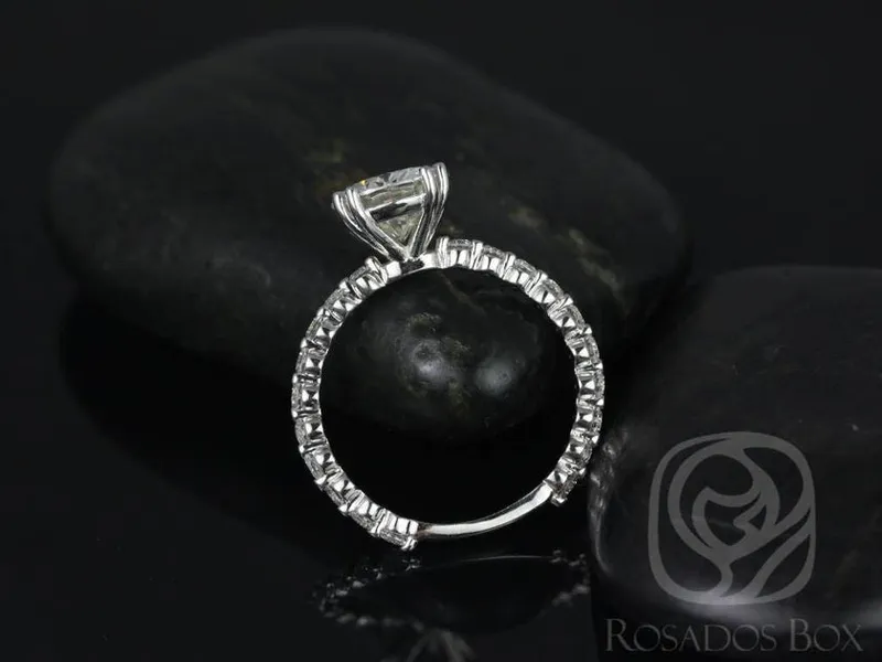 SALE Ready to Ship Naomi 8mm 14kt FB Moissanite Diamonds Round Solitaire Ring view 4