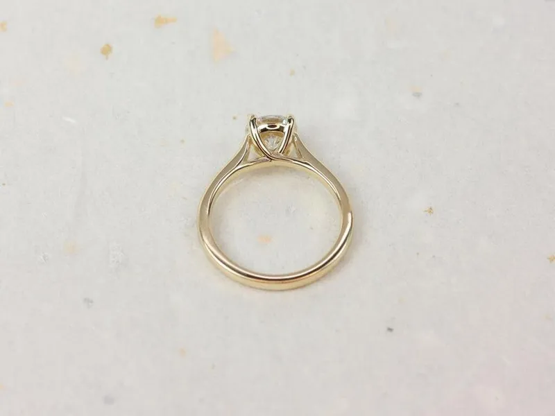1.20ct Lara 7mm 14kt Gold Forever One Moissanite Trellis Lucida Cathedral Round Solitaire Engagement Ring vy 3