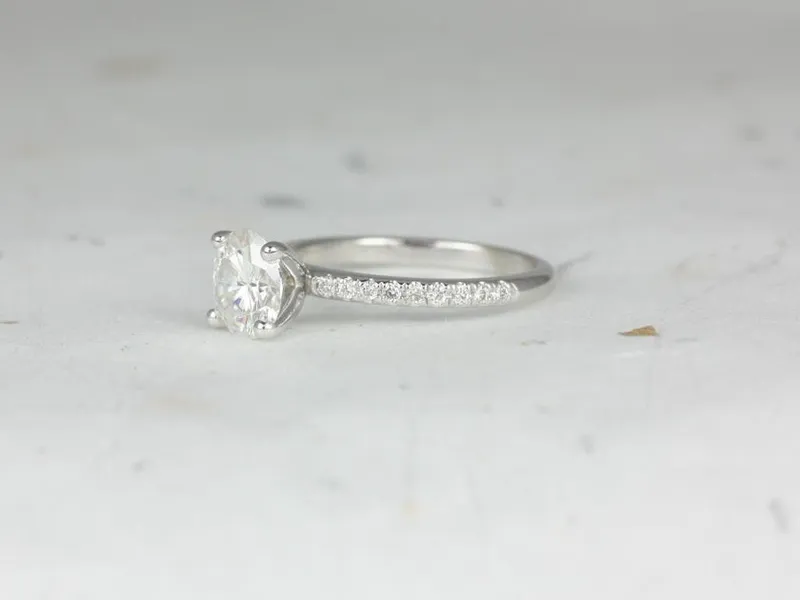 1.50ct Eileen 7.5mm 14kt Gold Moissanite Diamonds Minimalist Round Solitaire Ring view 2
