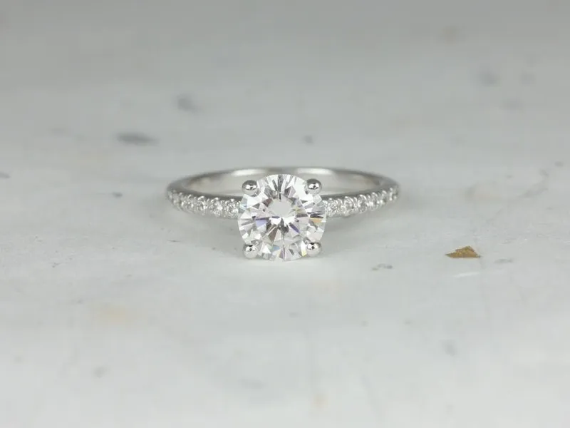 1.50ct Eileen 7.5mm 14kt Gold Moissanite Diamonds Minimalist Round Solitaire Ring round cut engagement ring