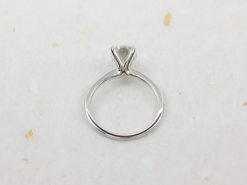 2ct Skinny Rhonda 9x7mm 14kt Gold Moissanite Cathedral Oval Solitaire Ring view 4