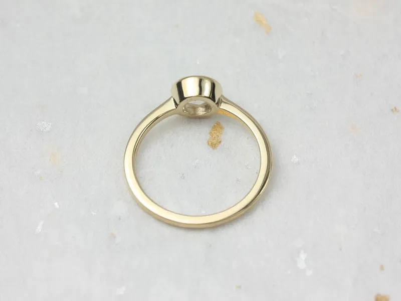 3/4ct Ready to Ship Ida 6mm 14kt YELLOW Gold Rose Cut Sapphire Round Solitaire Ring vy 3
