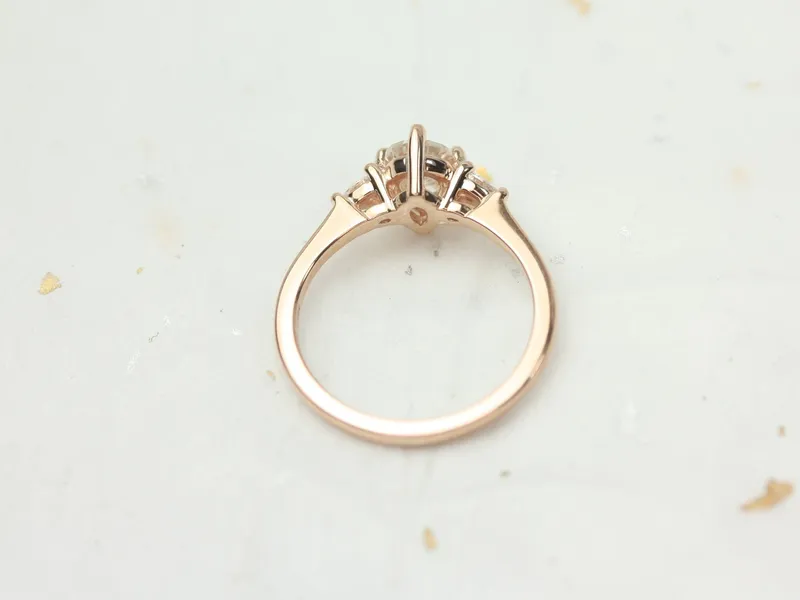 0.75ct Petite Evette 7x5mm 14kt Moissanite Diamond Three Stone Pear Ring,Pear Engagement Ring,Minimalist Pear Ring,Anniversary Gift vy 6