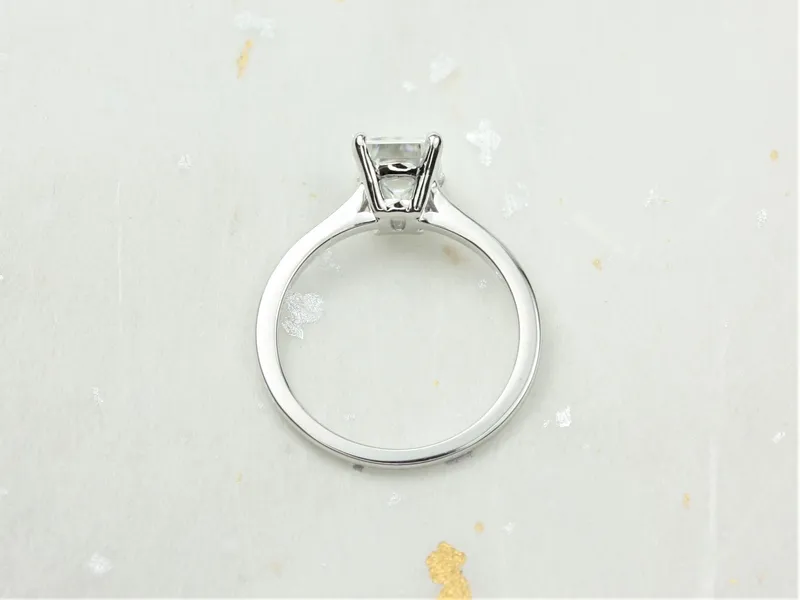 1.75ct Dina 8x6mm 14kt Moissanite Minimalist Emerald Cut Solitaire Ring vy 6