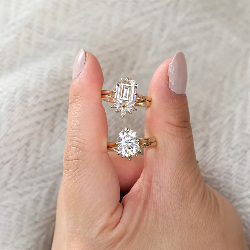 3cts Extra Low Reese 10x8mm 14kt Gold Oval Moissanite Compass Set Oval Solitaire Ring vy 7