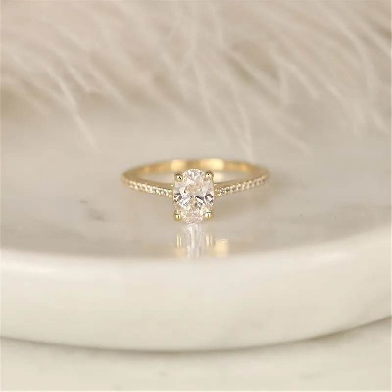 0.91ct Ready to Ship Blake 14kt Gold Diamond Oval Solitaire Ring diamond oval cut engagement ring