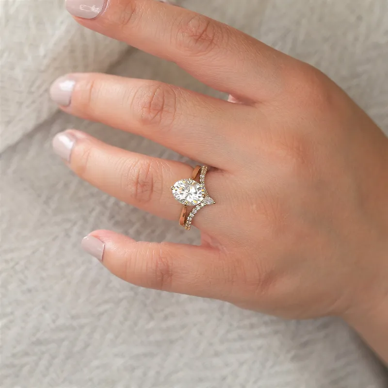 3cts Extra Low Reese 10x8mm 14kt Gold Oval Moissanite Compass Set Oval Solitaire Ring vy 6
