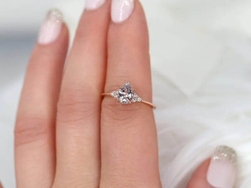 1.14ct Ready to Ship Juliet 14kt Rose Gold Blush Champagne Sapphire Diamond Cluster Ring vy 4