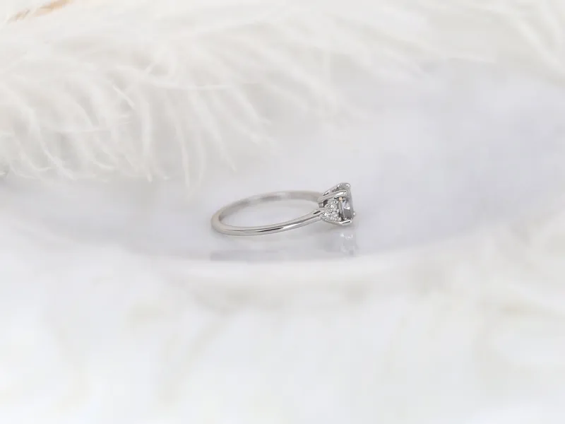 0.85ct Ready to Ship Juniper 14kt White Gold Raw Salt Pepper Diamond Cluster Ring vy 5