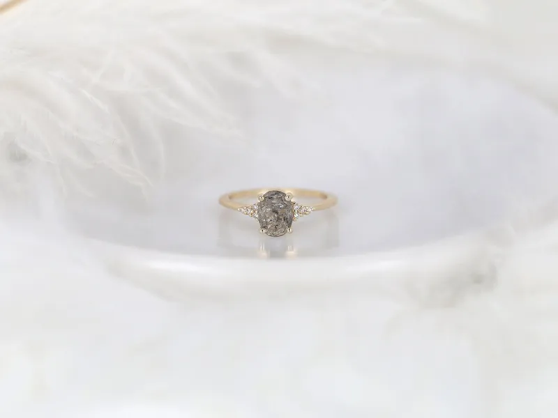 1.56ct Ready to Ship Maddy 14kt Gold Raw Salt and Pepper Diamond Cluster Ring vy 5
