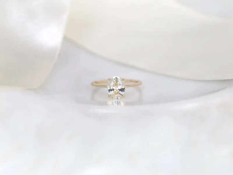 1.77ct Ready to Ship Layla 14kt Gold Butter Champagne Sapphire Minimalist Oval Solitaire Ring vy 4