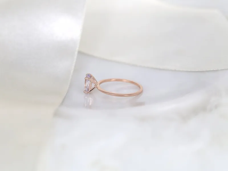 1.71ct Ready to Ship Layla 14kt Rose Gold Blush Lavender Sapphire Minimalist Oval Solitaire Ring view 3