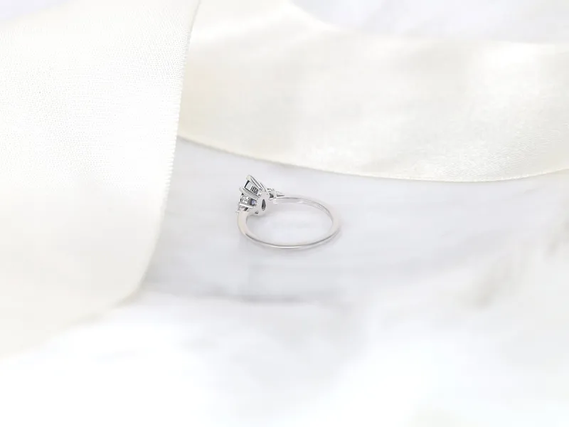 1.01ct Ready to Ship Juliet 14kt White Gold Lavender Purple Sapphire Diamond Pear Cluster Ring vy 7