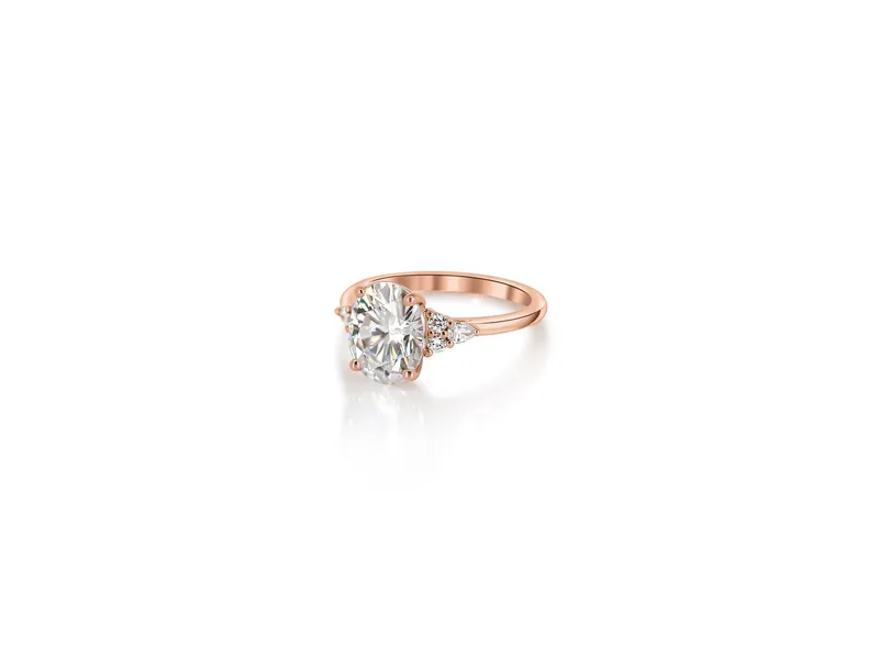 3ct Cinderella 10x8mm 14kt Gold Forever One Moissanite Diamonds Cluster Ring vy 10