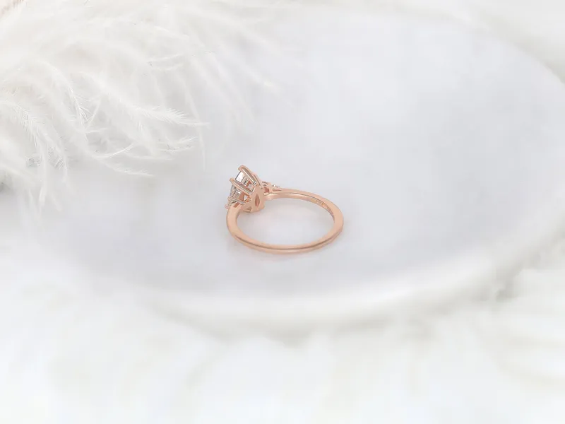 1.14ct Ready to Ship Juliet 14kt Rose Gold Blush Champagne Sapphire Diamond Cluster Ring vy 6