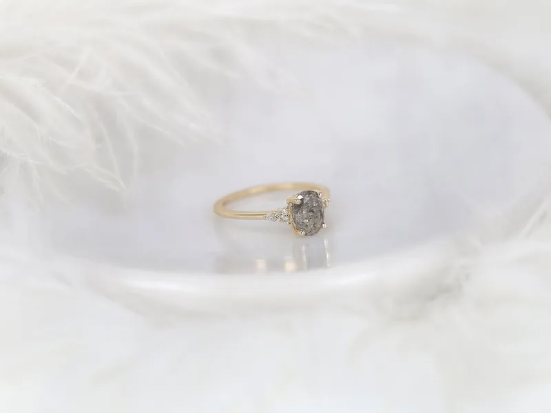 1.56ct Ready to Ship Maddy 14kt Gold Raw Salt and Pepper Diamond Cluster Ring vy 2