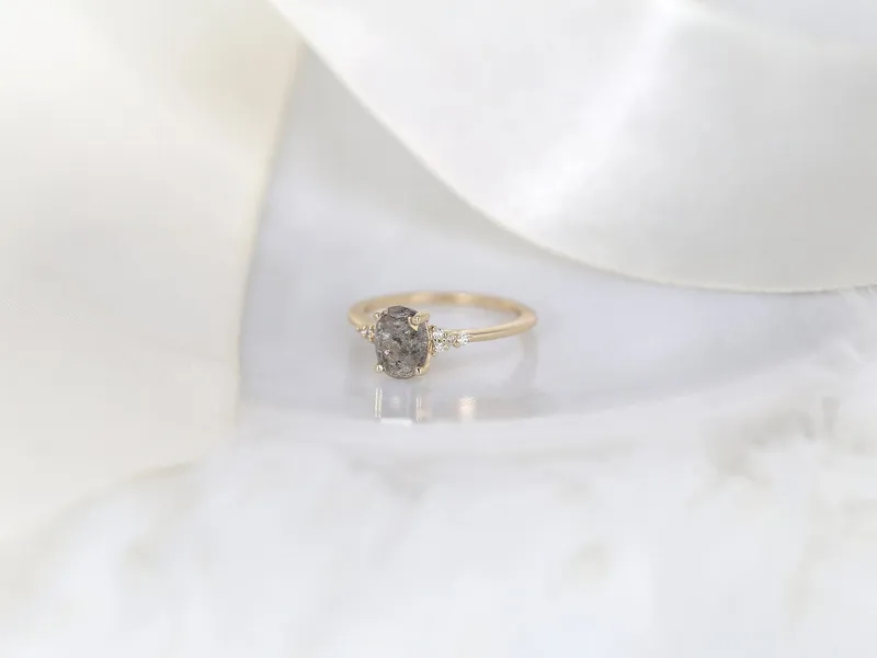 1.56ct Ready to Ship Maddy 14kt Gold Raw Salt and Pepper Diamond Cluster Ring vy 3
