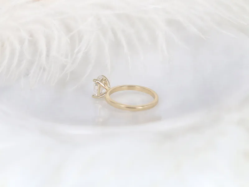 2ct Dakota 2MM 9x7mm 14kt Gold Moissanite Oval Solitaire Ring vy 4