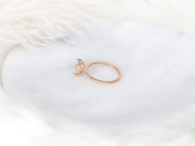 1.66ct Ready to Ship Lulu 14kt Rose Gold Champagne Sapphire Ultra Dainty Round Solitaire Ring vy 4
