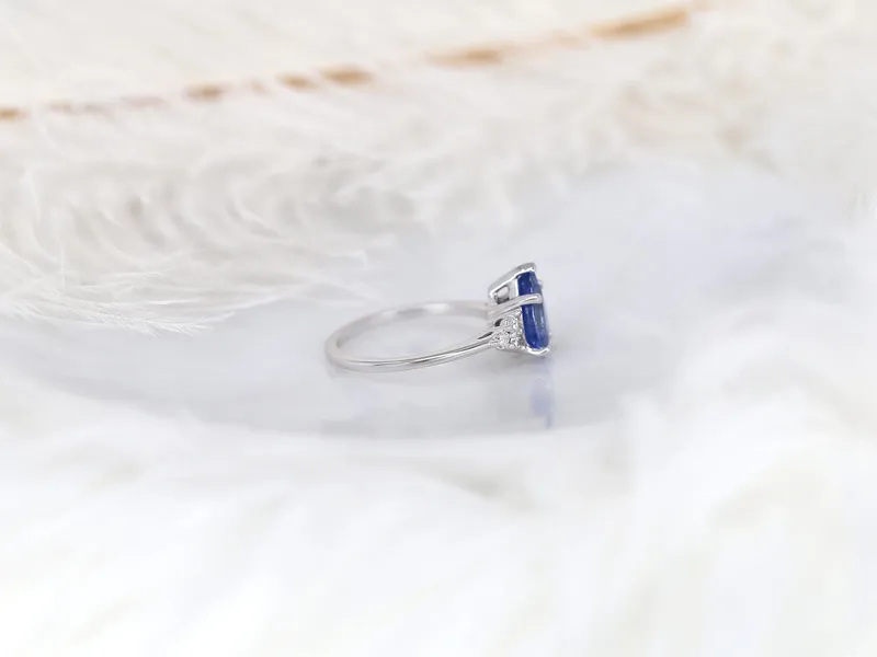 2.10ct Ready to Ship Juliet 14kt Gold Cornflower Blue Sapphire Diamond Pear Cluster Ring vy 7