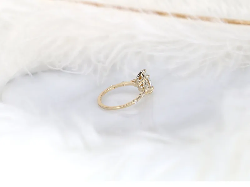 1ct Astrid 10x5mm 14kt Gold Moissanite Diamond Marquise Cluster Ring vy 8