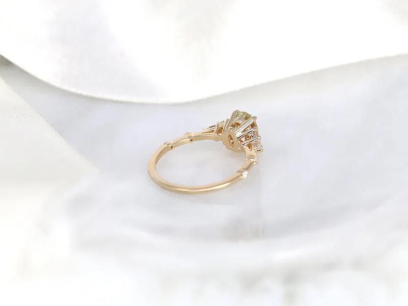 1.65ct Ready to Ship Aspen 14kt Gold Champagne Sapphire Diamond Oval Cluster Ring view 8
