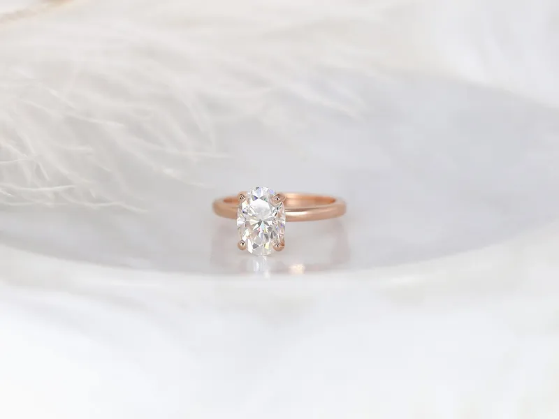 2.50ct Dakota 2MM 10x7mm 14kt Gold NEO Moissanite Oval Solitaire Ring view 8