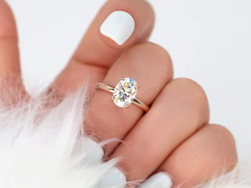 2.50ct Dakota 2MM 10x7mm 14kt Gold Moissanite Oval Solitaire Ring oval cut engagement ring