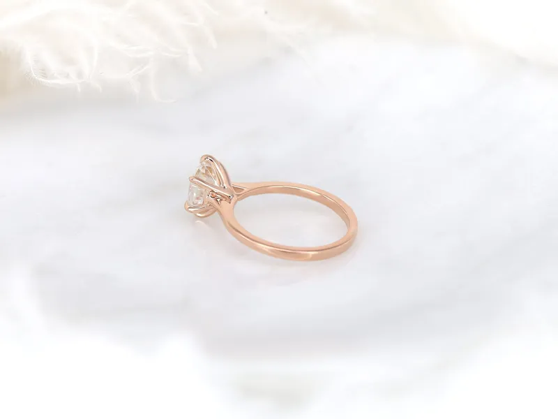 2ct Skinny Lexus 9x7mm 14kt Gold Moissanite Six Prong Oval Solitaire Ring view 8