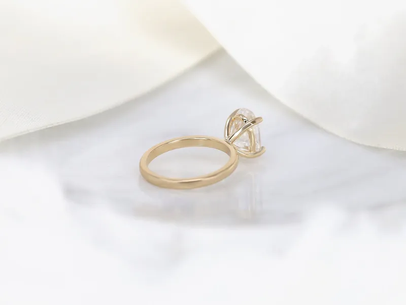 3ct Dakota 2MM 11x7mm 14kt Gold Moissanite Oval Solitaire Engagement Ring vy 8