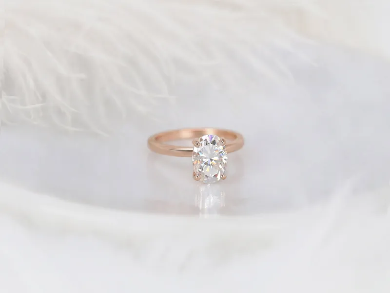 2.50ct Dakota 2MM 10x7mm 14kt Gold NEO Moissanite Oval Solitaire Ring view 5