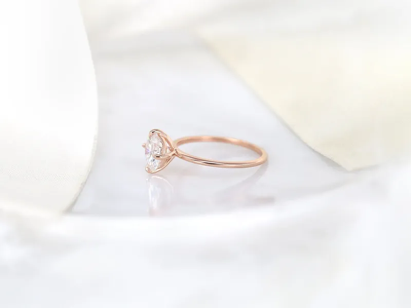 2ct Rowan 8mm 14kt Gold Moissanite Kite Set Round Solitaire Ring vy 8