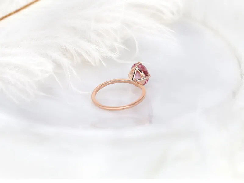 2.83ct Rosalita 14kt Rose Gold Pink Spinel Kite Set Oval Solitaire Ring,Unique Minimalist Oval Engagement Ring,Dainty Oval Ring,Blush Ring view 8