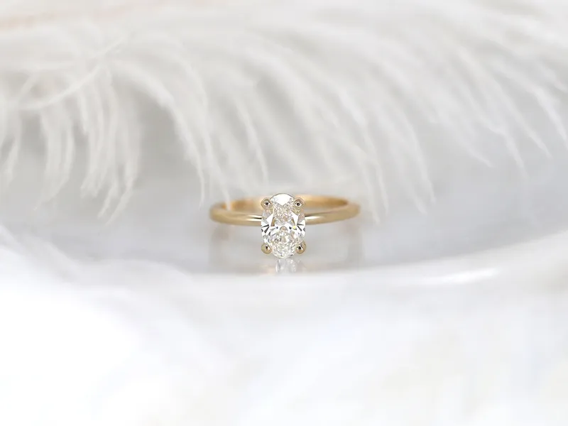 1.01cts Dakota 14kt Gold Diamond Minimalist Oval Solitaire Ring view 7