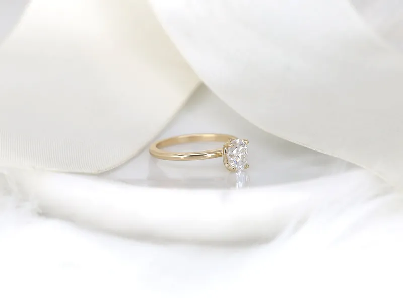 1ct Dakota 7x5mm 14kt Gold Moissanite 4 Prong Oval Engagement Ring view 8