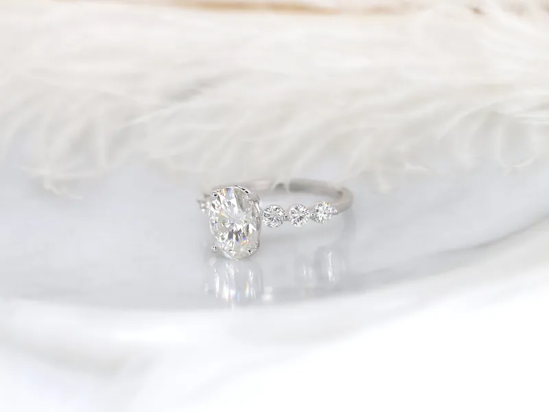 2.50ct Brooklyn 10x7mm 14kt Gold Moissanite Oval Solitaire Ring view 6