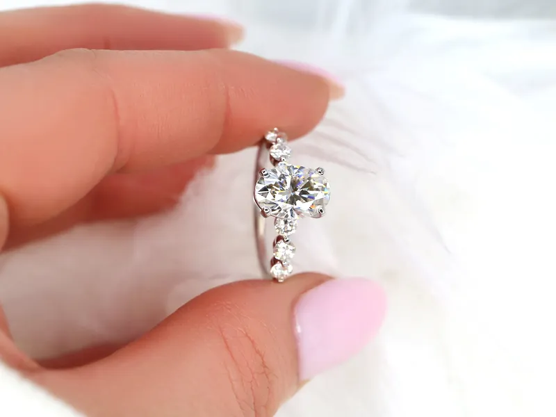 2.50ct Brooklyn 10x7mm 14kt Gold Moissanite Oval Solitaire Ring oval cut engagement ring