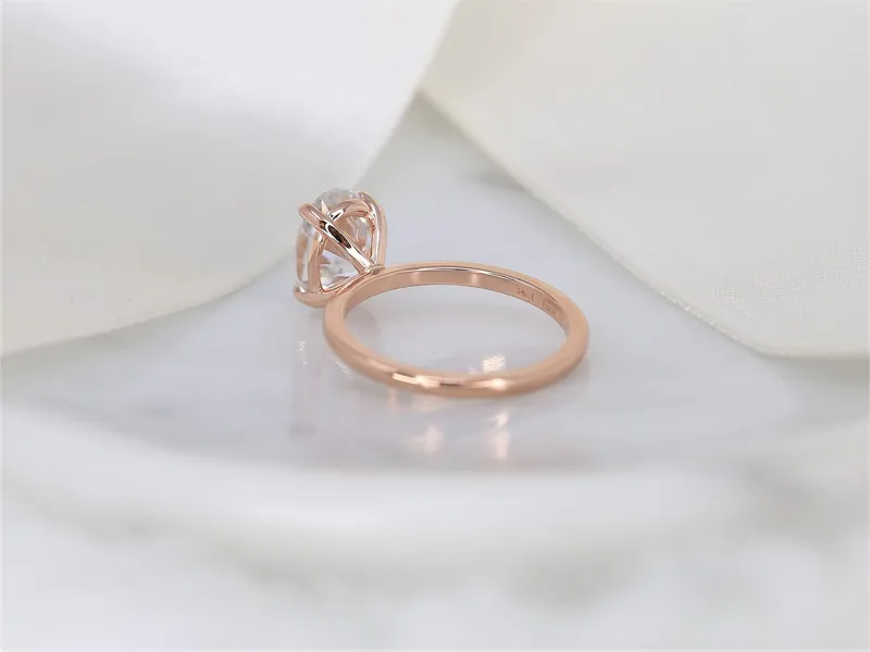 2.50ct Dakota 10x7mm 14kt Gold Moissanite 4 Prong Oval Engagement Ring vy 7