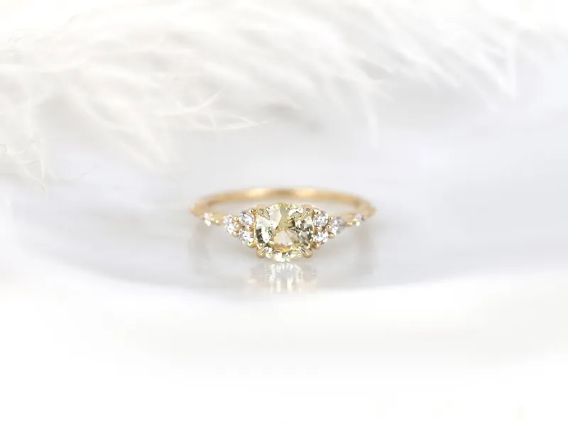 1.48ct Ready to Ship Anastasia 14kt Gold Champagne Sapphire Diamond Cluster Ring view 6