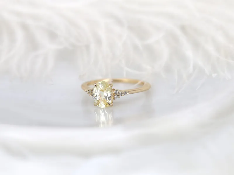 1.44ct Ready to Ship Maddy 14kt Gold Butter Champagne Sapphire Diamond Oval Cluster Ring vy 6