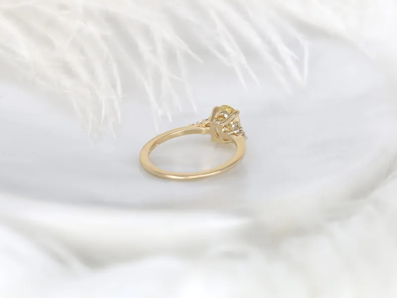 1.44ct Ready to Ship Maddy 14kt Gold Butter Champagne Sapphire Diamond Oval Cluster Ring vy 8