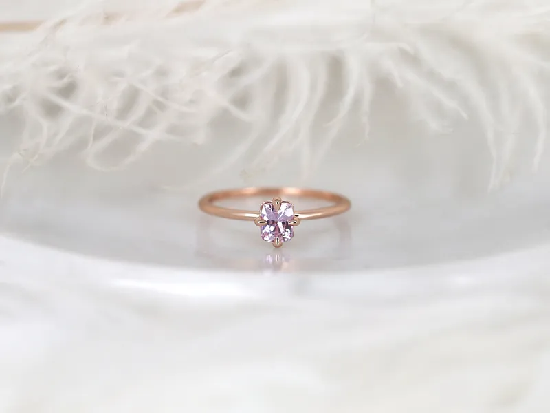 0.63ct Ready to Ship Rita 14kt Gold Blush Sapphire Solitaire Ring vy 6