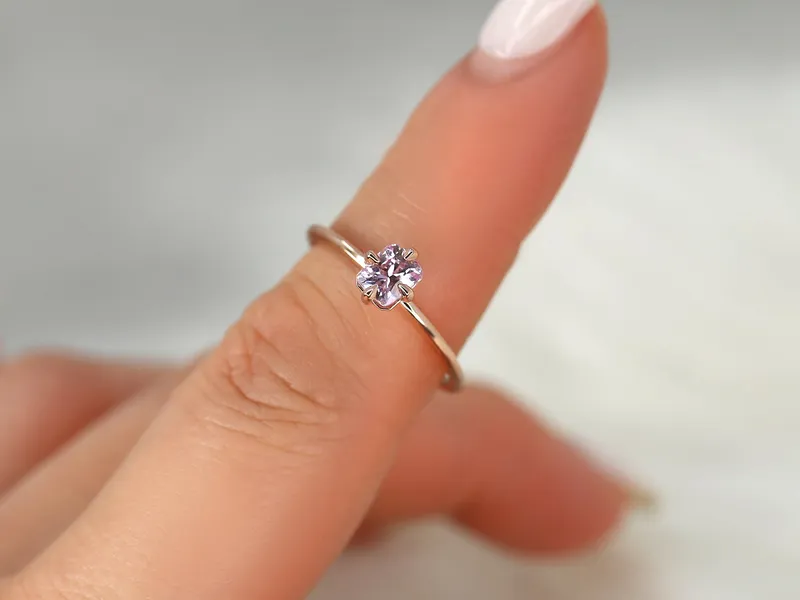 0.63ct Ready to Ship Rita 14kt Gold Blush Sapphire Solitaire Ring vy 3