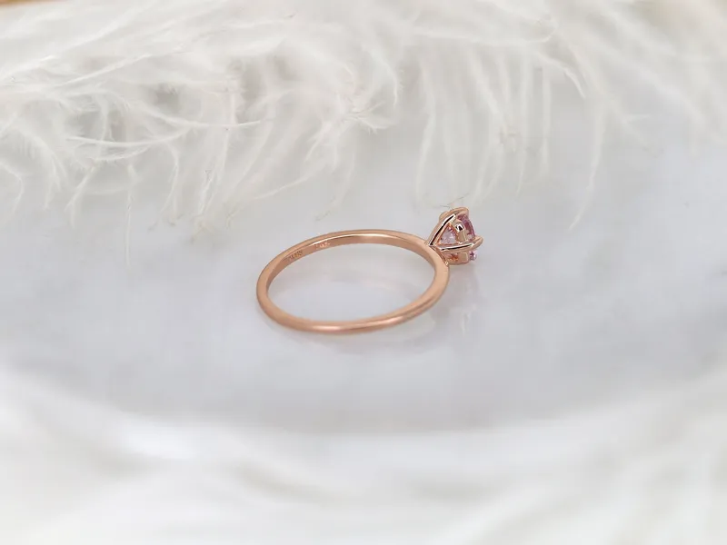 0.63ct Ready to Ship Rita 14kt Gold Blush Sapphire Solitaire Ring vy 8