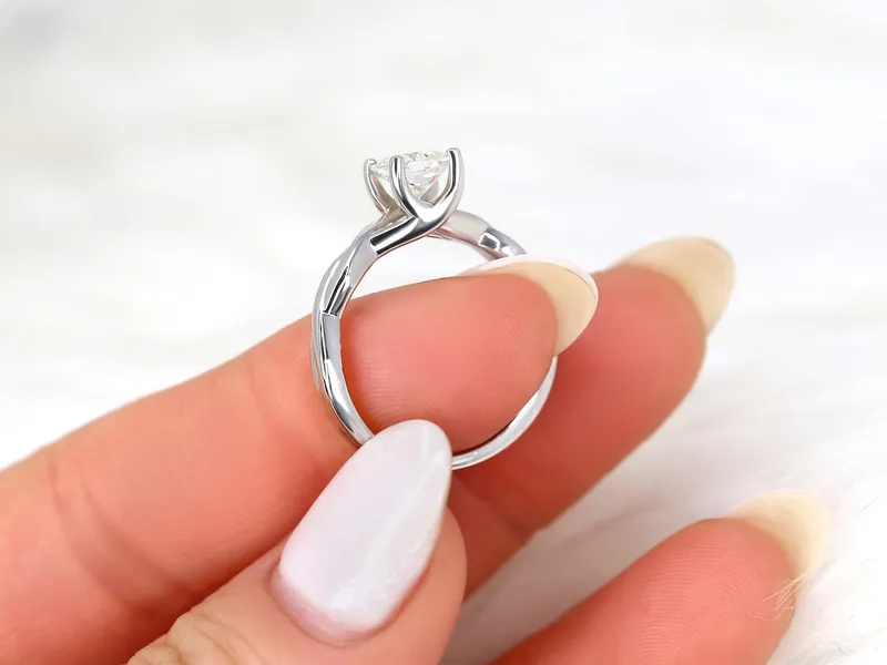 1ct Candace 6mm 14kt Moissanite Unique Cushion Solitaire Ring view 5