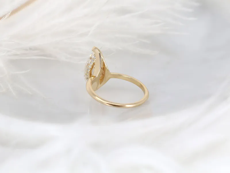 2.80ct Yumiko 14x7mm 14kt Moissanite Marquise Hidden Halo Ring view 6