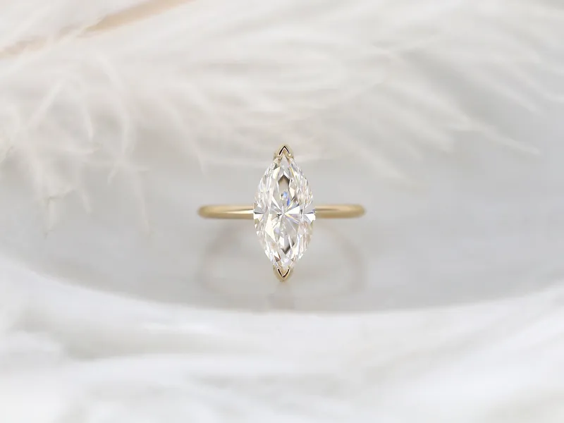 2.80ct Yumiko 14x7mm 14kt Moissanite Marquise Hidden Halo Ring view 8