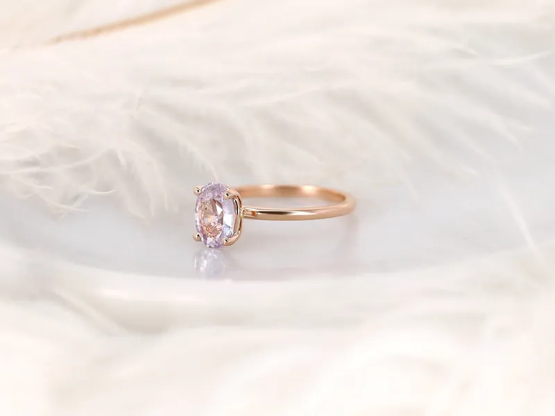 1.84ct Ready to Ship Dakota 14kt Rose Gold Blush Sapphire Oval Solitaire Ring view 8
