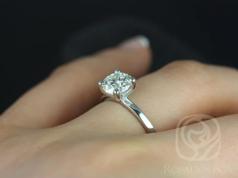 1.20ct Ella 7mm 14kt Gold NEO Moissanite Dainty Round Solitaire Ring view 6